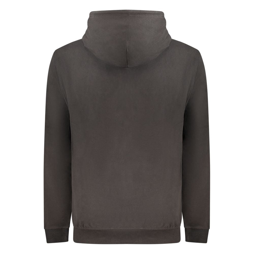 Sweat-shirt homme en coton noir de Tommy Hilfiger, style décontracté avec logo sur la poitrine, manches longues, col rond.