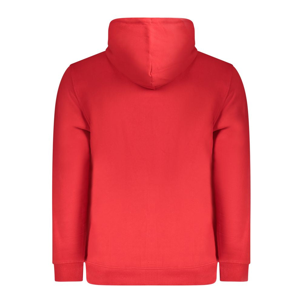 Sweat-shirt en coton rouge pour homme de la marque Tommy Hilfiger, style décontracté avec logo visible sur la poitrine.