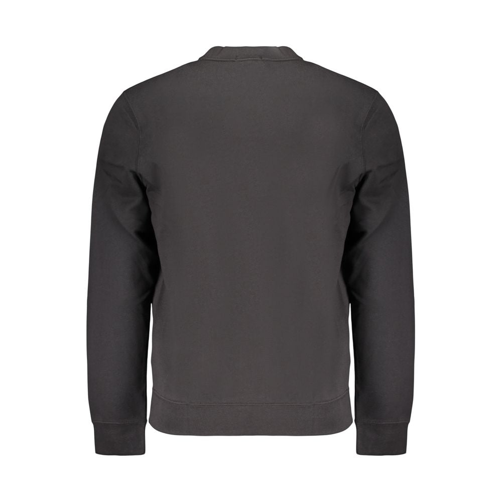 Sweatshirt homme en coton noir de la marque Calvin Klein, coupe classique et logo discret visible sur le devant.