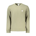 Sweat-shirt vert en coton pour homme de la marque Calvin Klein, coupe décontractée et logo discret sur la poitrine.