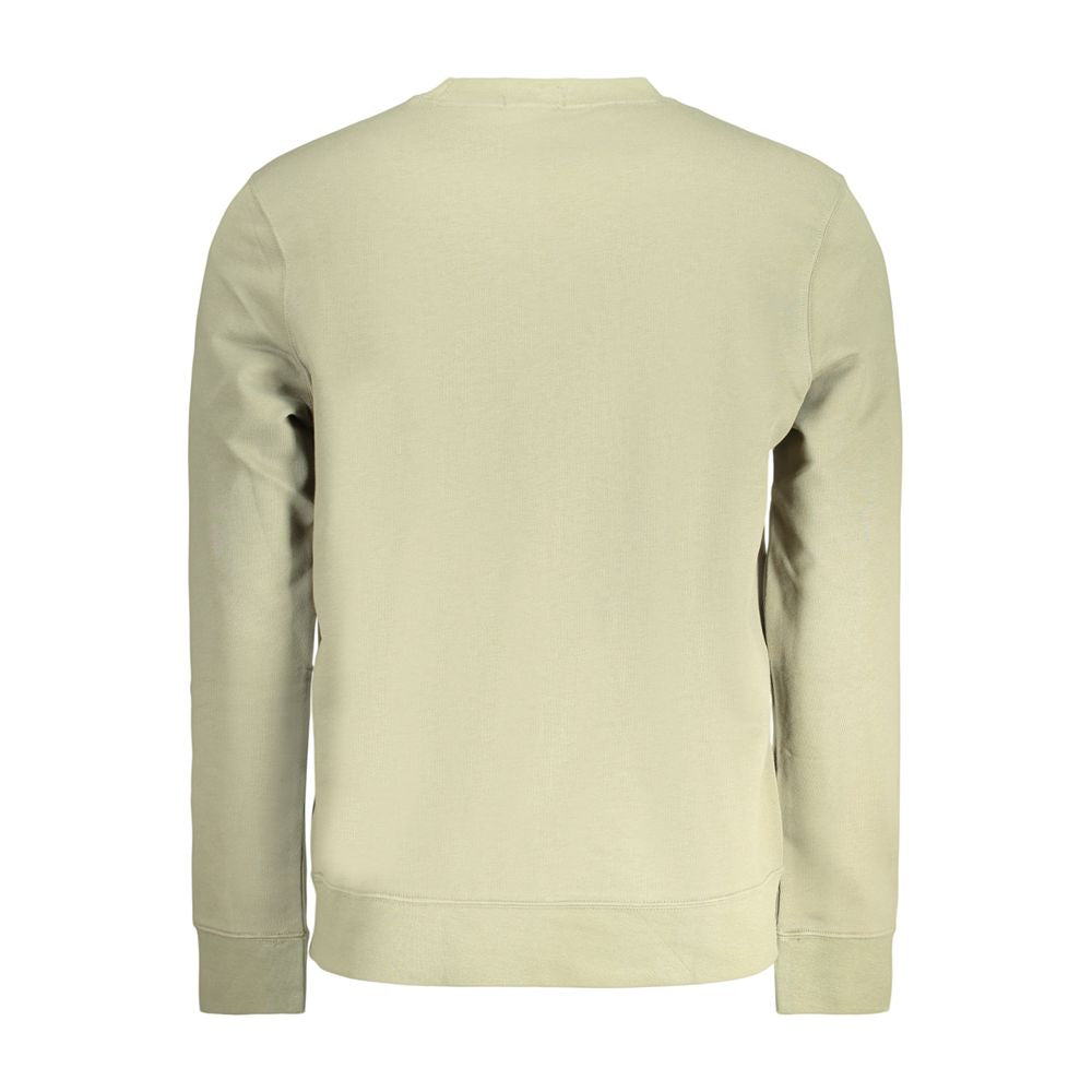 Sweat-shirt homme en coton vert de Calvin Klein, coupe décontractée et logo discret sur la poitrine.