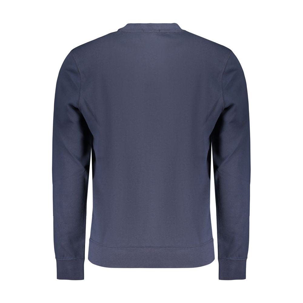 Sweat-shirt bleu en coton pour homme de la marque Calvin Klein, coupe décontractée et logo discret devant.