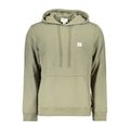 Sweat à capuche homme en coton vert de la marque Calvin Klein, vue de face avec logo visible sur la poitrine.