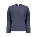 Sweat-shirt bleu en coton pour homme de la marque Calvin Klein, coupe classique avec logo discret sur la poitrine.
