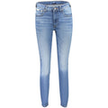 Jean en coton bleu pour femme de la marque Calvin Klein, coupe classique et détails modernes visibles sur l'image.