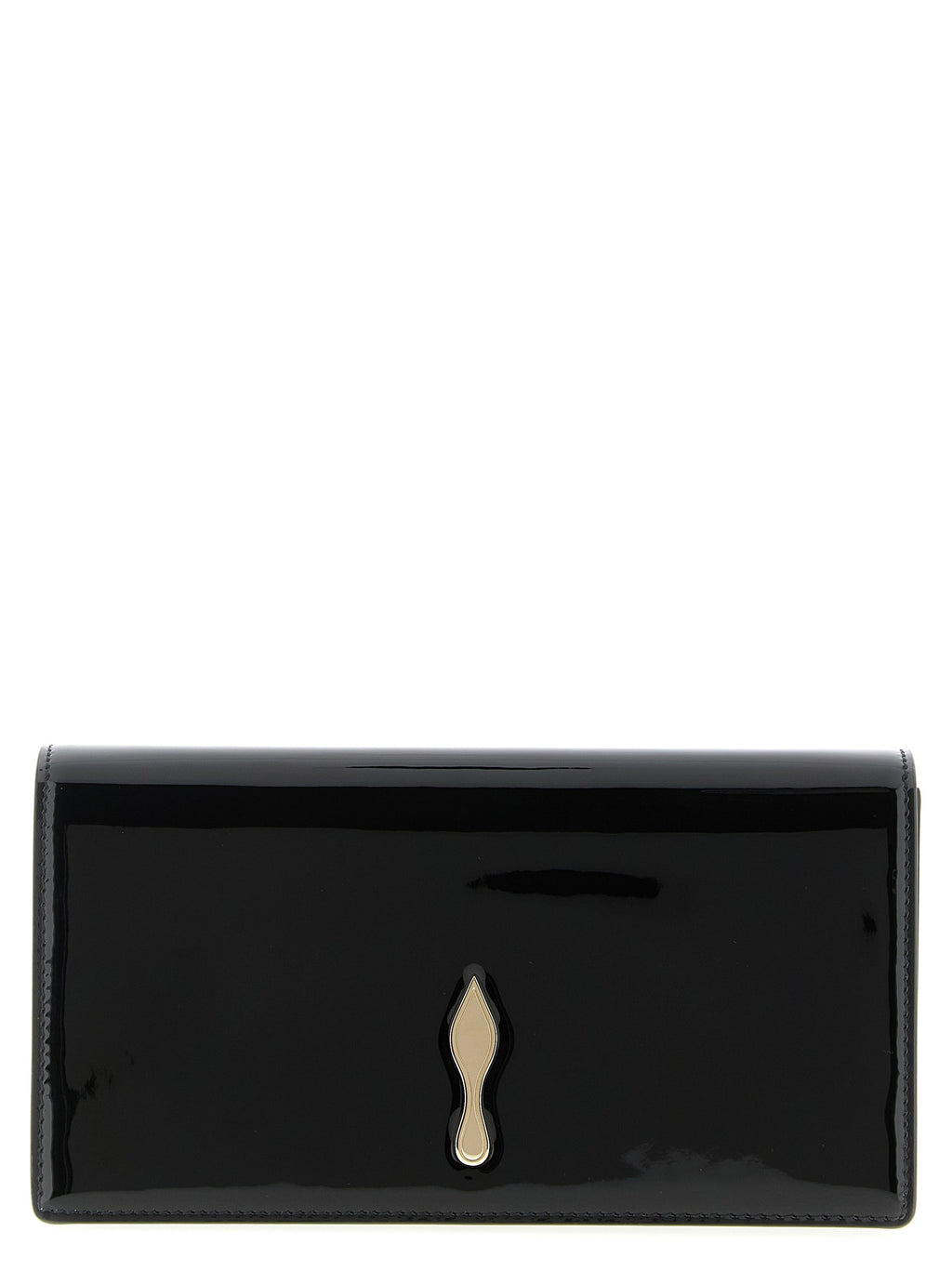Christian Louboutin Clutch aus schwarzem Kalbsleder