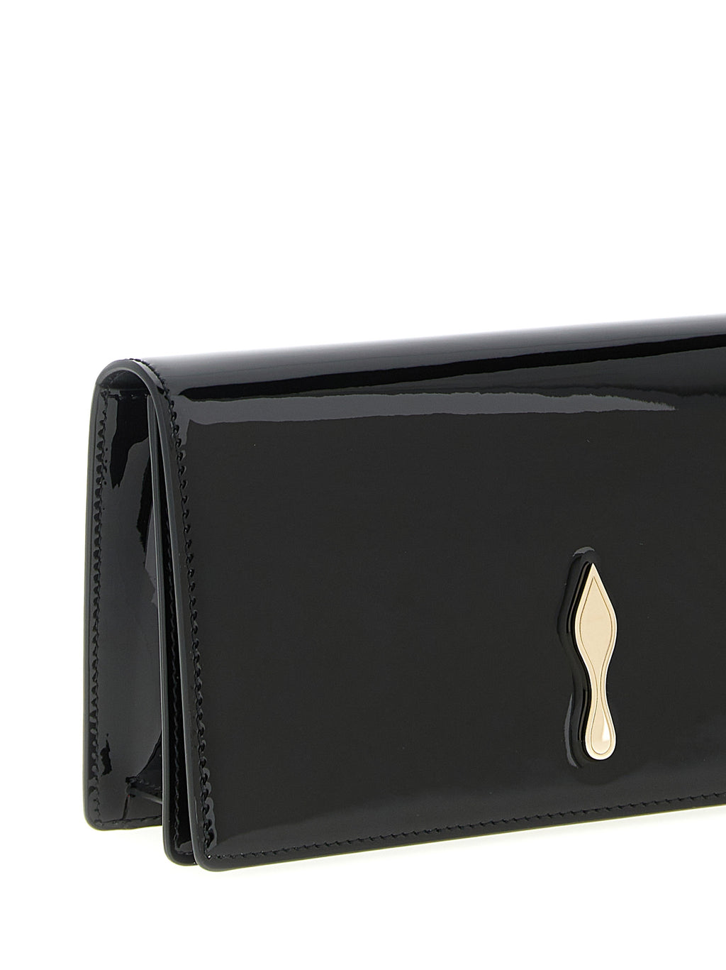 Christian Louboutin Clutch aus schwarzem Kalbsleder