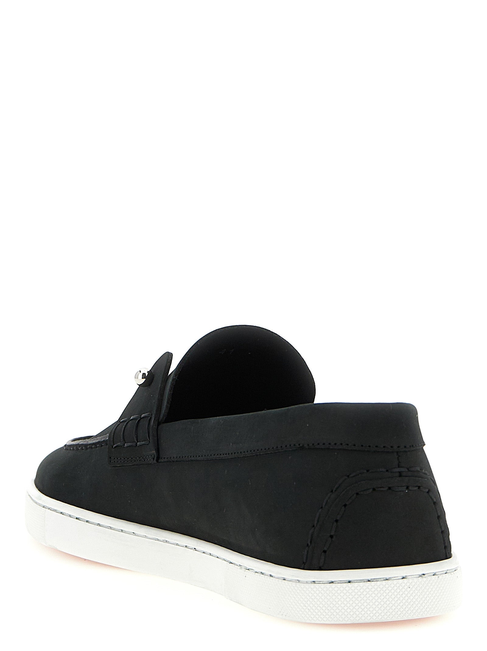 Christian Louboutin Slipper aus schwarzem Kalbsleder