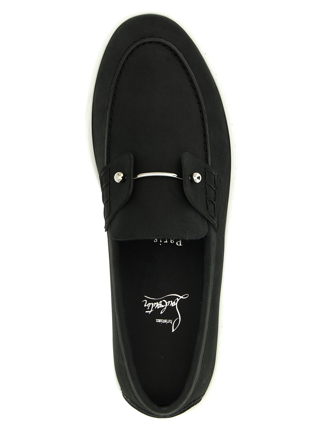 Christian Louboutin Slipper aus schwarzem Kalbsleder