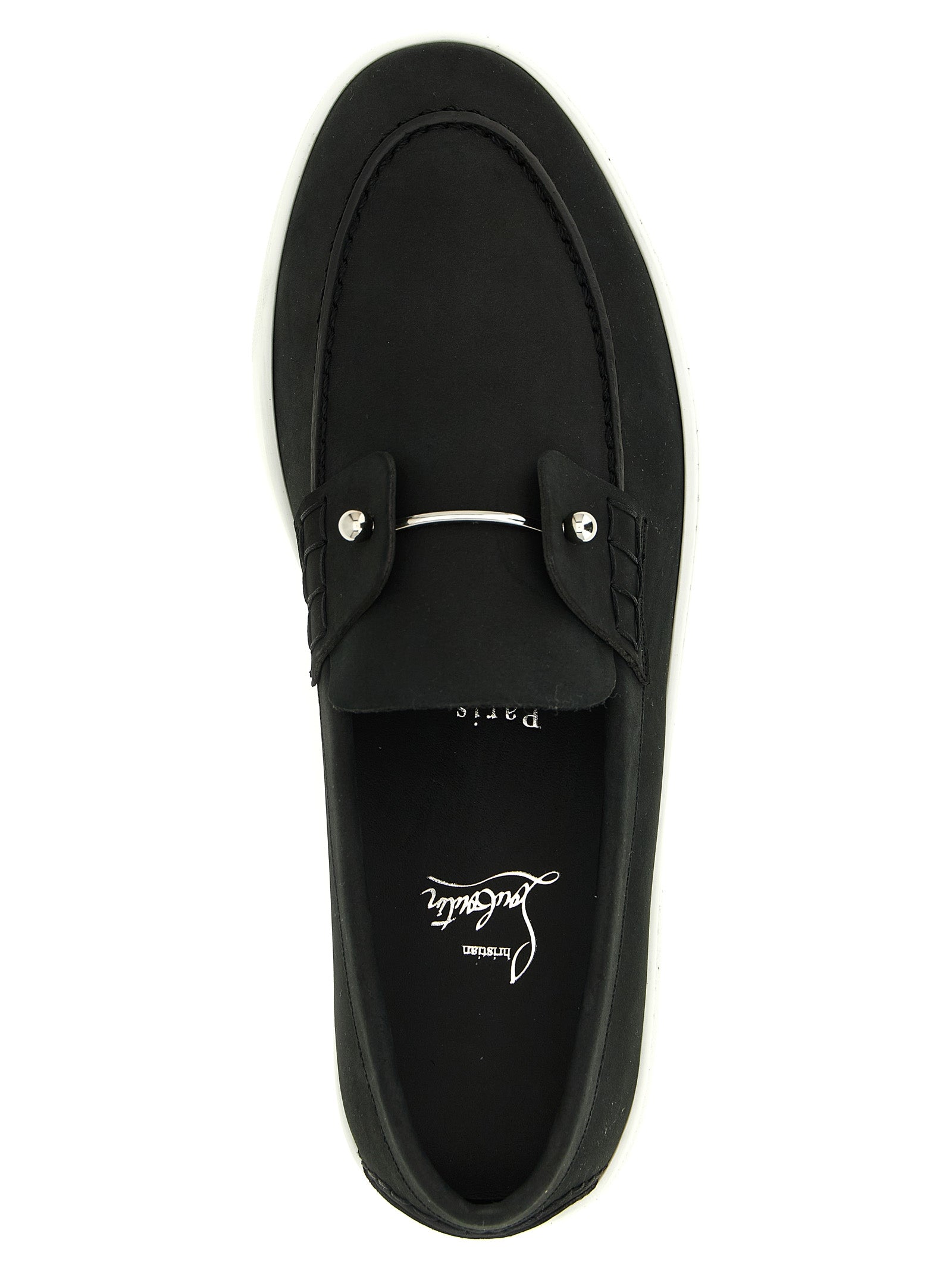 Christian Louboutin Slipper aus schwarzem Kalbsleder