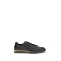 Chaussures Fendi Bos Taurus en cuir de veau noir, baskets élégantes et modernes, avec détails de la marque.