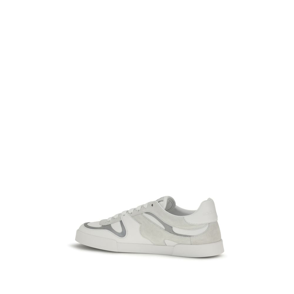 Baskets basses Dolce & Gabbana en cuir de veau blanc Bos Taurus, chaussures de sport élégantes pour homme