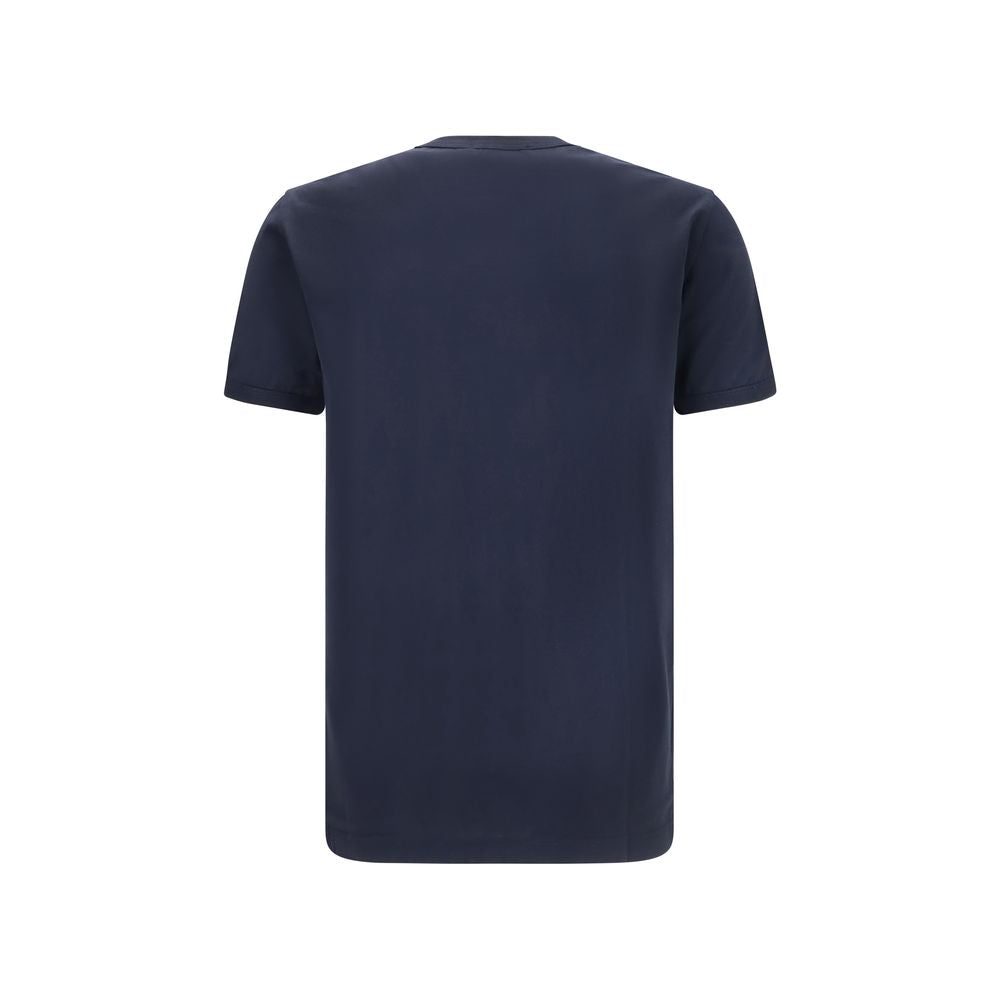 T-shirt noire en coton de Dolce & Gabbana avec logo contrastant, porté sur mannequin.