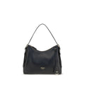Sac à main Prada Bos Taurus en cuir de veau noir, sac à épaule élégant avec détails sophistiqués.