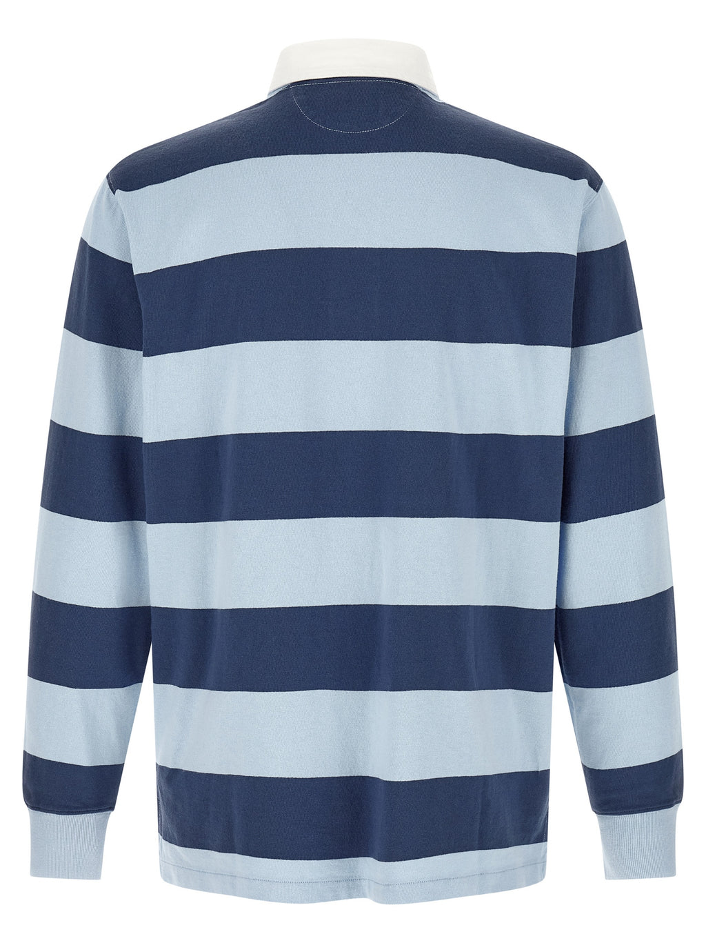 Chemise polo Ralph Lauren en coton bleu, affichant le logo emblématique sur la poitrine.
