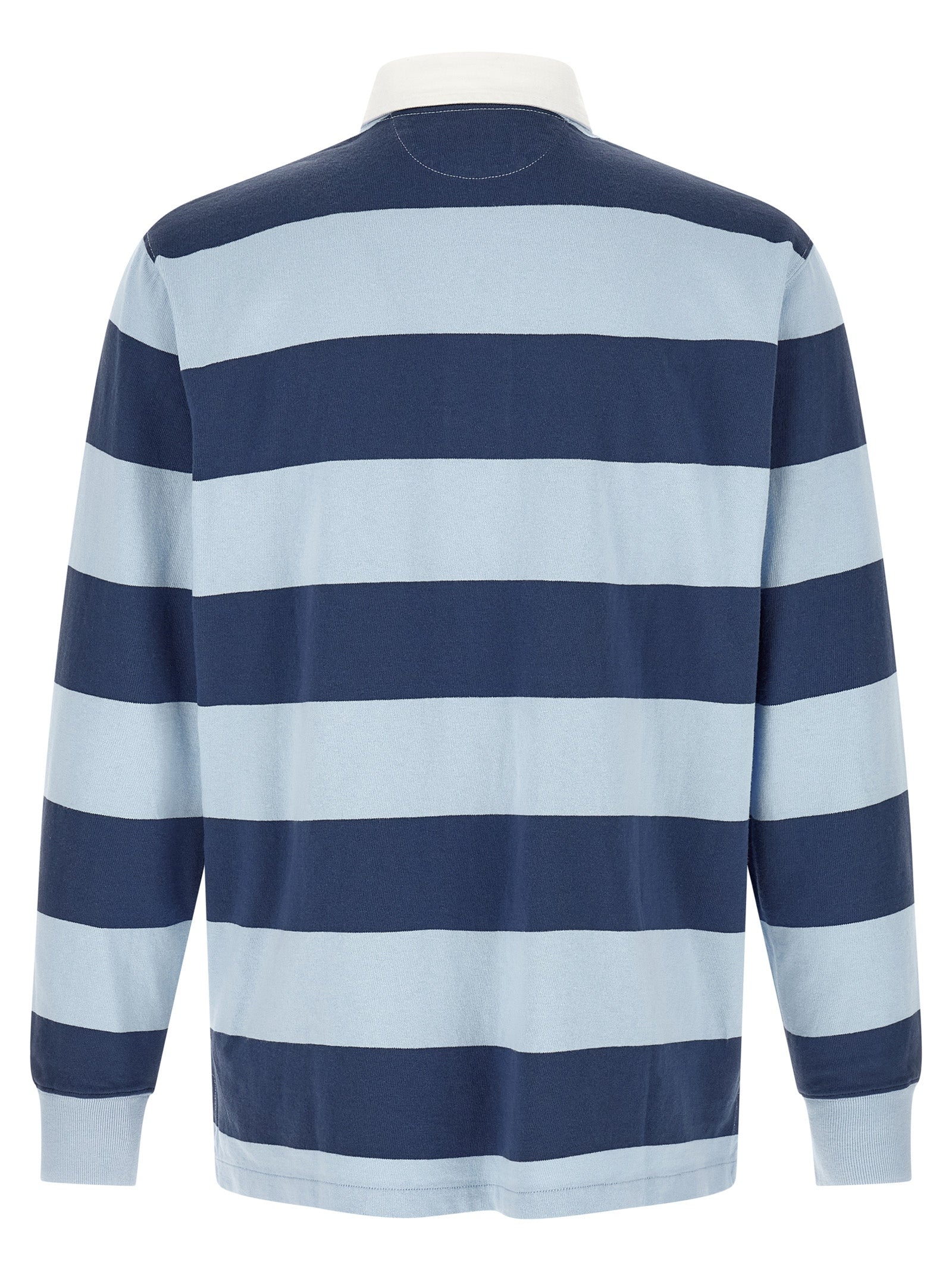 Chemise polo Ralph Lauren en coton bleu, affichant le logo emblématique sur la poitrine.