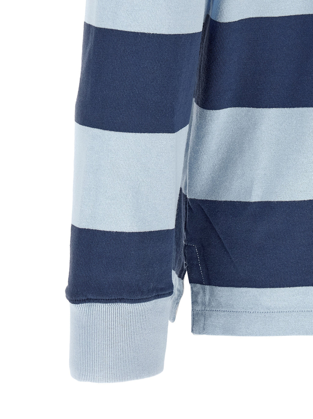 Chemise polo Ralph Lauren en coton bleu, avec col classique et logo polo brodé, vue de face.
