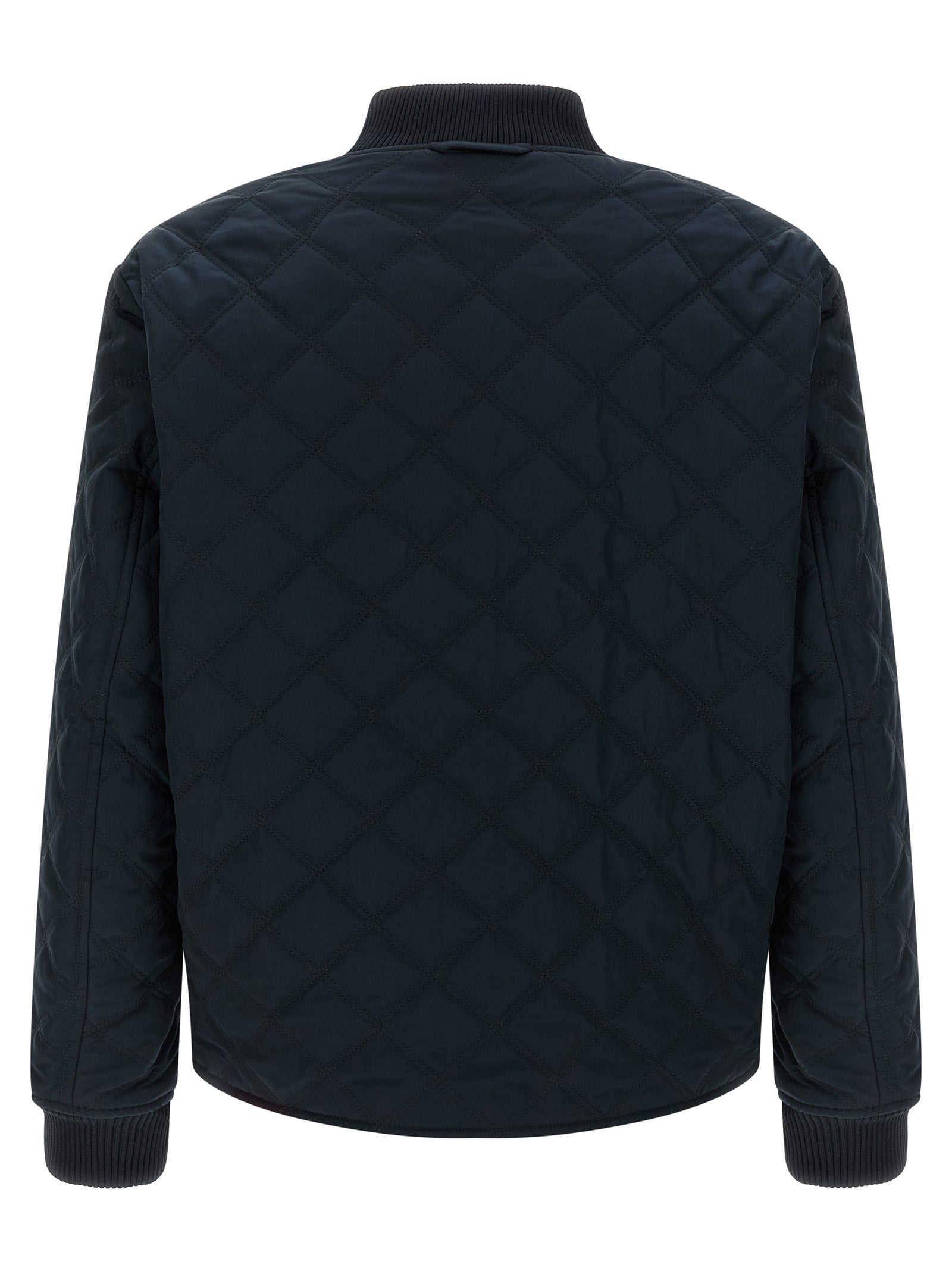 Veste bomber en polyester bleu de Hugo Boss, coupe ajustée avec fermeture éclair et col ras du cou.