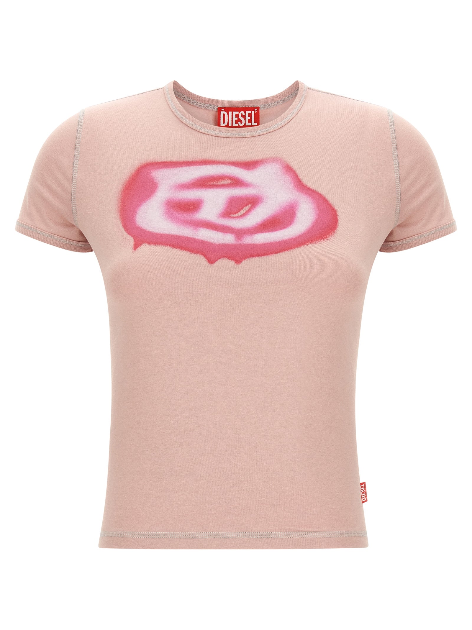 T-shirt en coton multicolore de la marque Diesel, coupe classique avec logo visible sur la poitrine.