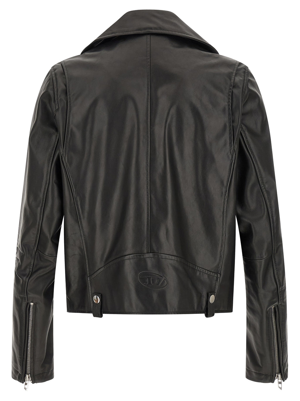 Veste en cuir noir Diesel Black Cowhide en cuir véritable, style classique et ajusté pour homme.