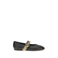Chaussures ballerines en cuir de veau noir Burberry Bos Taurus, élégantes et confortables, avec détails en cuir brillant.
