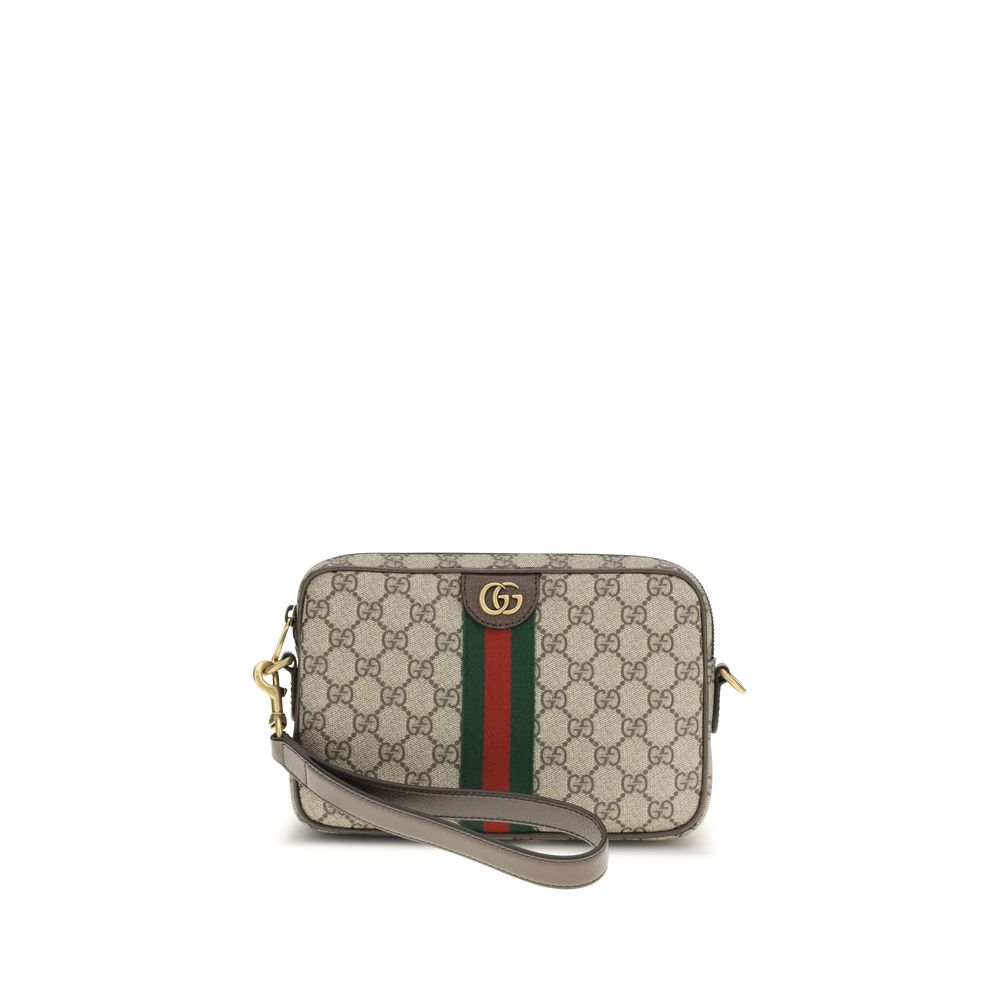 Sac à bandoulière en polyéthylène multicolore Gucci, sac à main tendance avec logo Gucci visible.