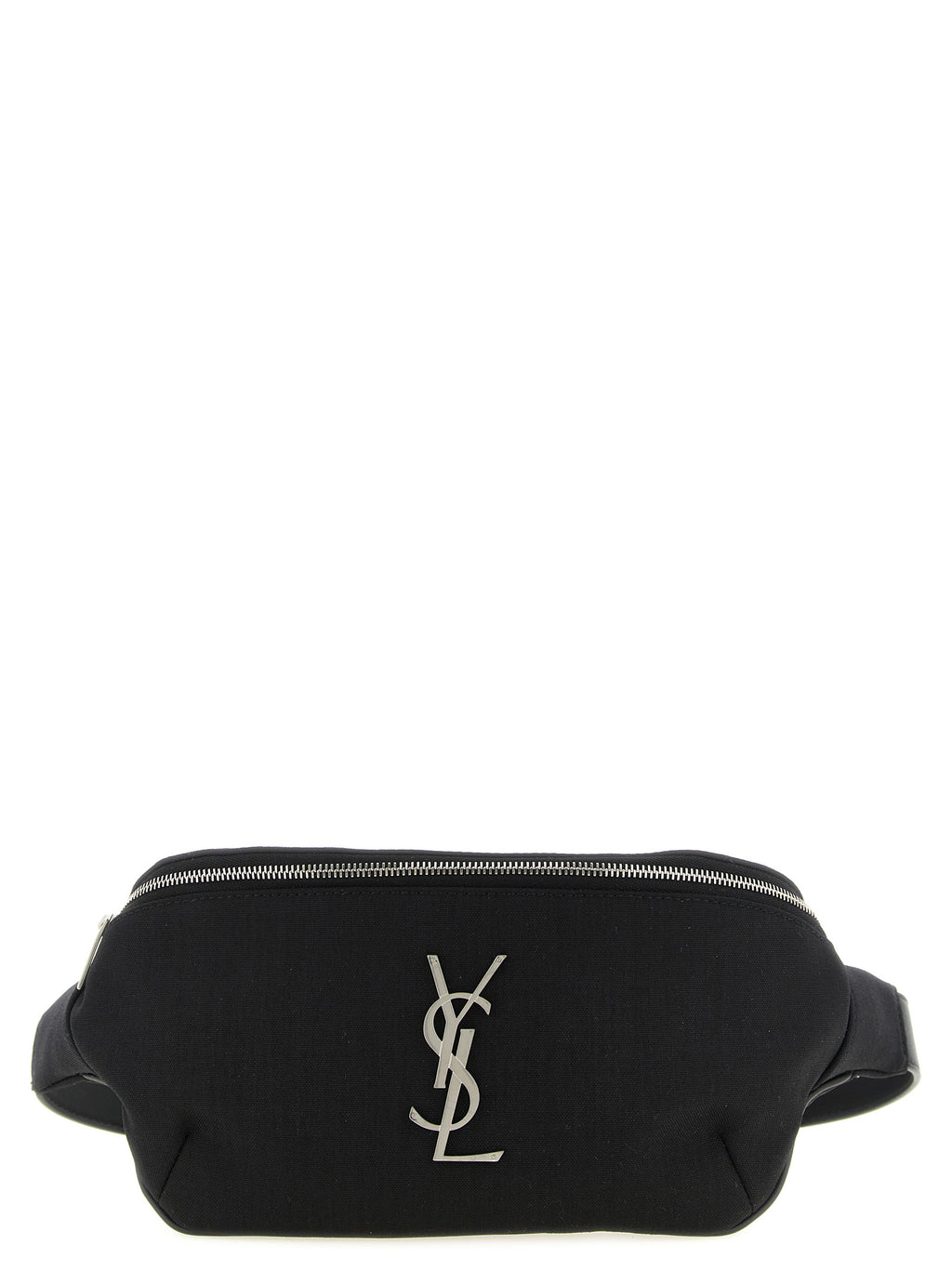 Sac bandoulière en cuir d'agneau noir de Saint Laurent, élégant et sophistiqué, avec détails en métal doré visible sur l'image.