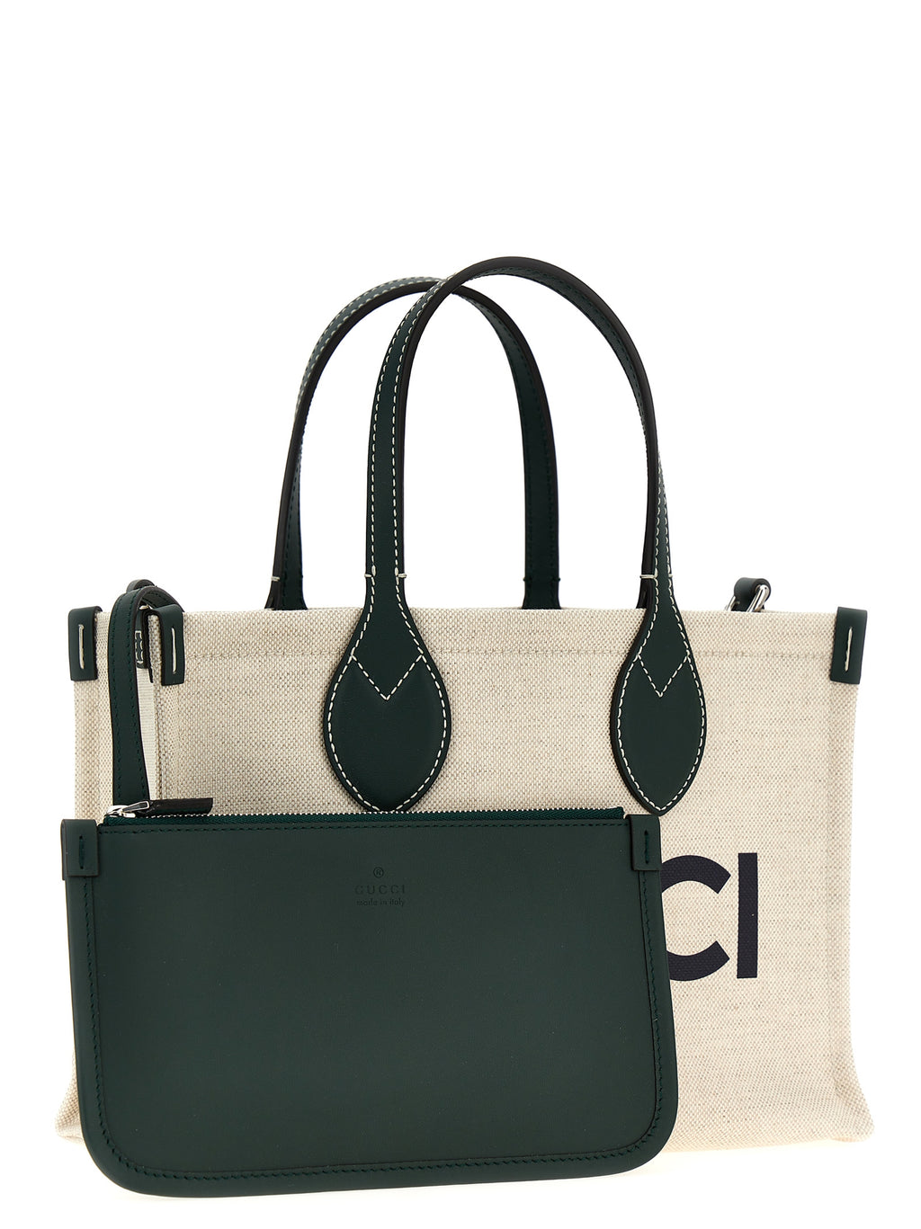 Sac Gucci multicolore en polyéthylène, grand modèle avec poignées, design élégant et moderne pour un usage quotidien.