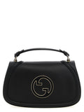 Sac à main Gucci en cuir de veau noir, élégant et sophistiqué, avec détails en or et finition lisse.