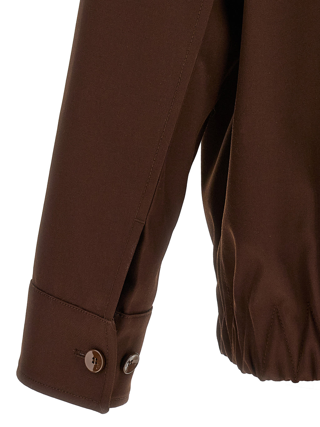 Veste longue en laine marron de Gucci, design élégant et chaud, avec fermeture à boutons et col classique.