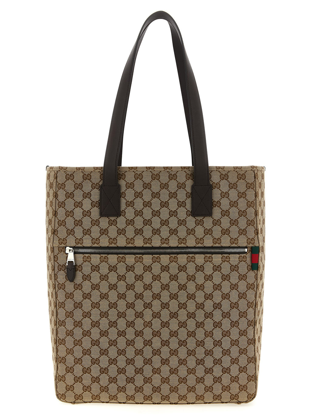 Sac à bandoulière en polyester marron Gucci, avec détails élégants et design sophistiqué visible sur l'image.