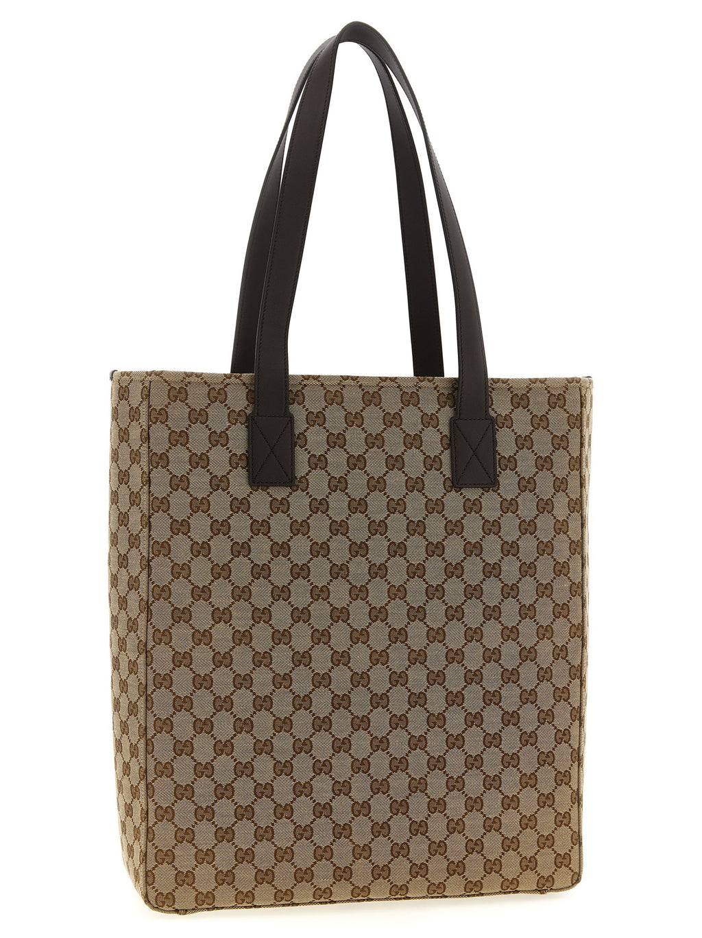 Sac à bandoulière Gucci en polyester marron, design élégant avec détails raffinés, idéal pour un style sophistiqué.