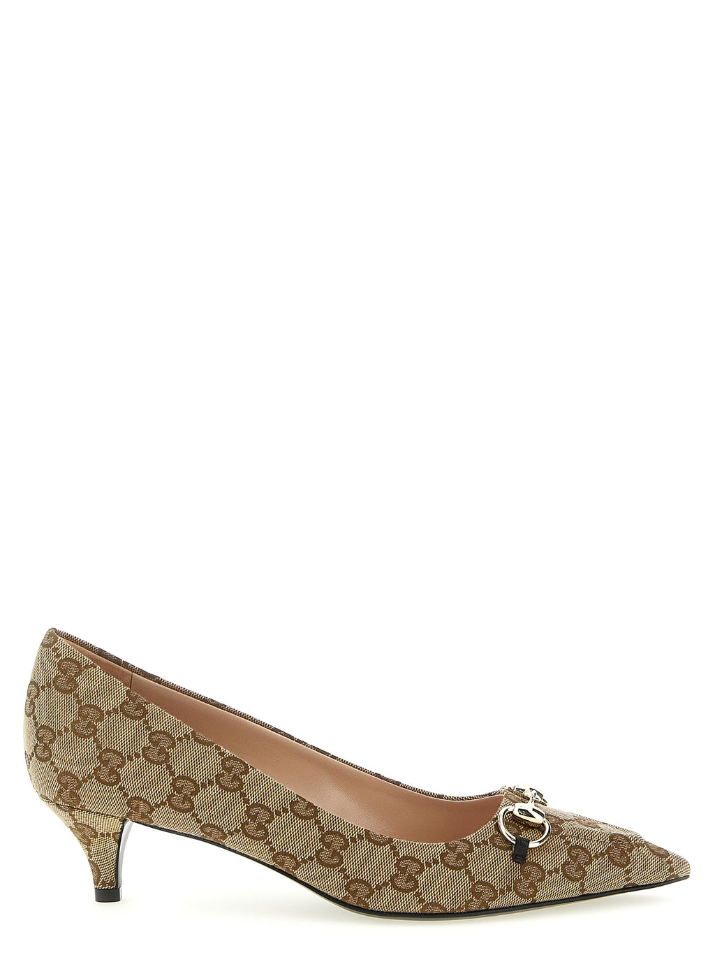 Gucci Beige Polyester Pumps mit mittlerem Absatz
