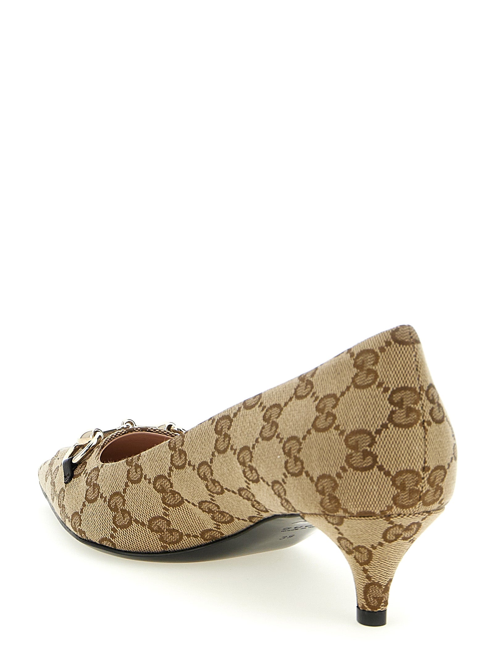 Gucci Beige Polyester Pumps mit mittlerem Absatz