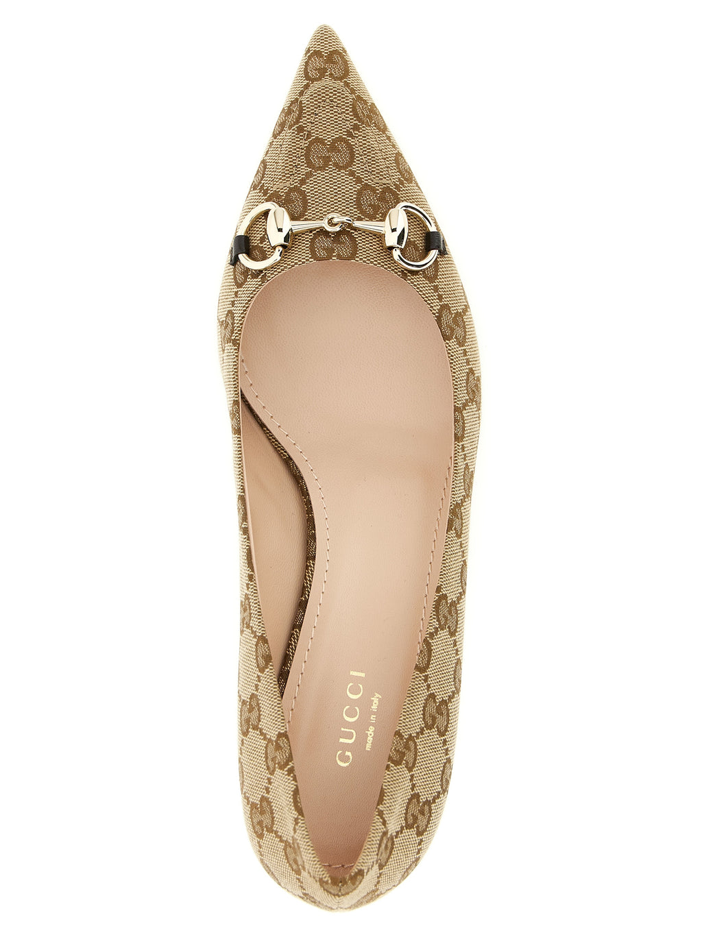 Gucci Beige Polyester Pumps mit mittlerem Absatz