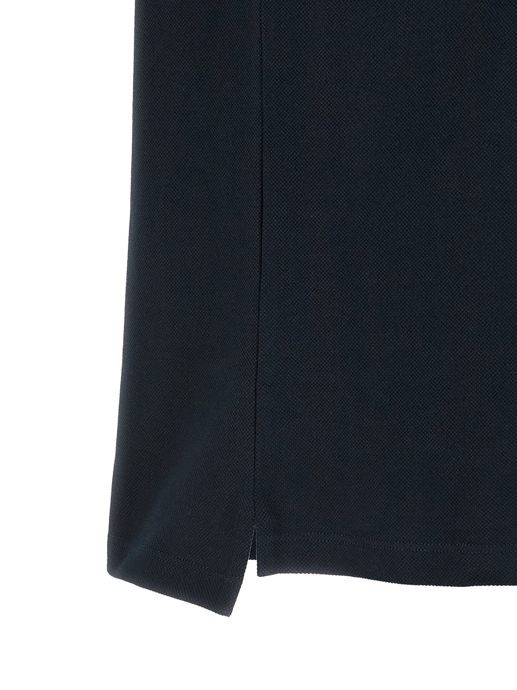 Chemise polo en coton bleu de Gucci, vue de face, avec col et logo distinctifs sur la poitrine.