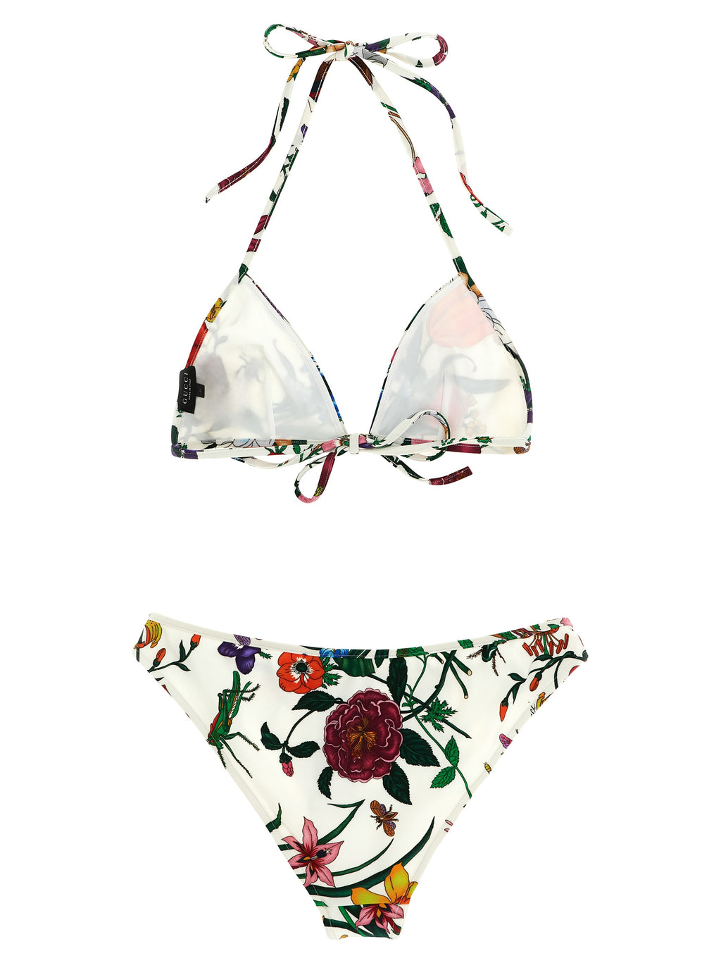 Maillot de bain bikini blanc en polyamide Gucci avec détails élégants, idéal pour la plage ou la piscine.