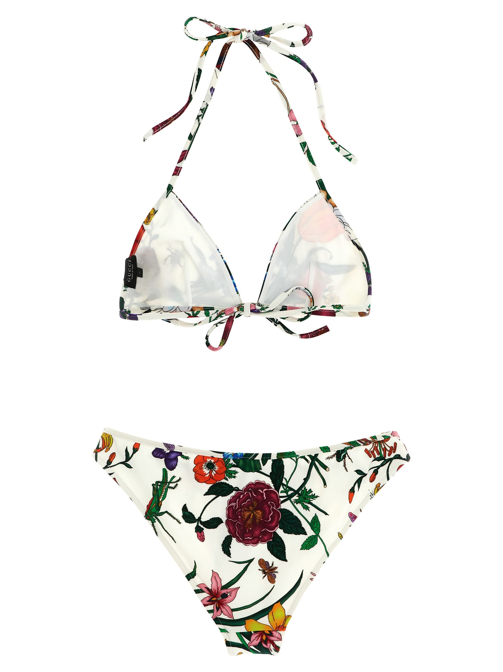 Maillot de bain bikini blanc en polyamide Gucci avec détails élégants, idéal pour la plage ou la piscine.