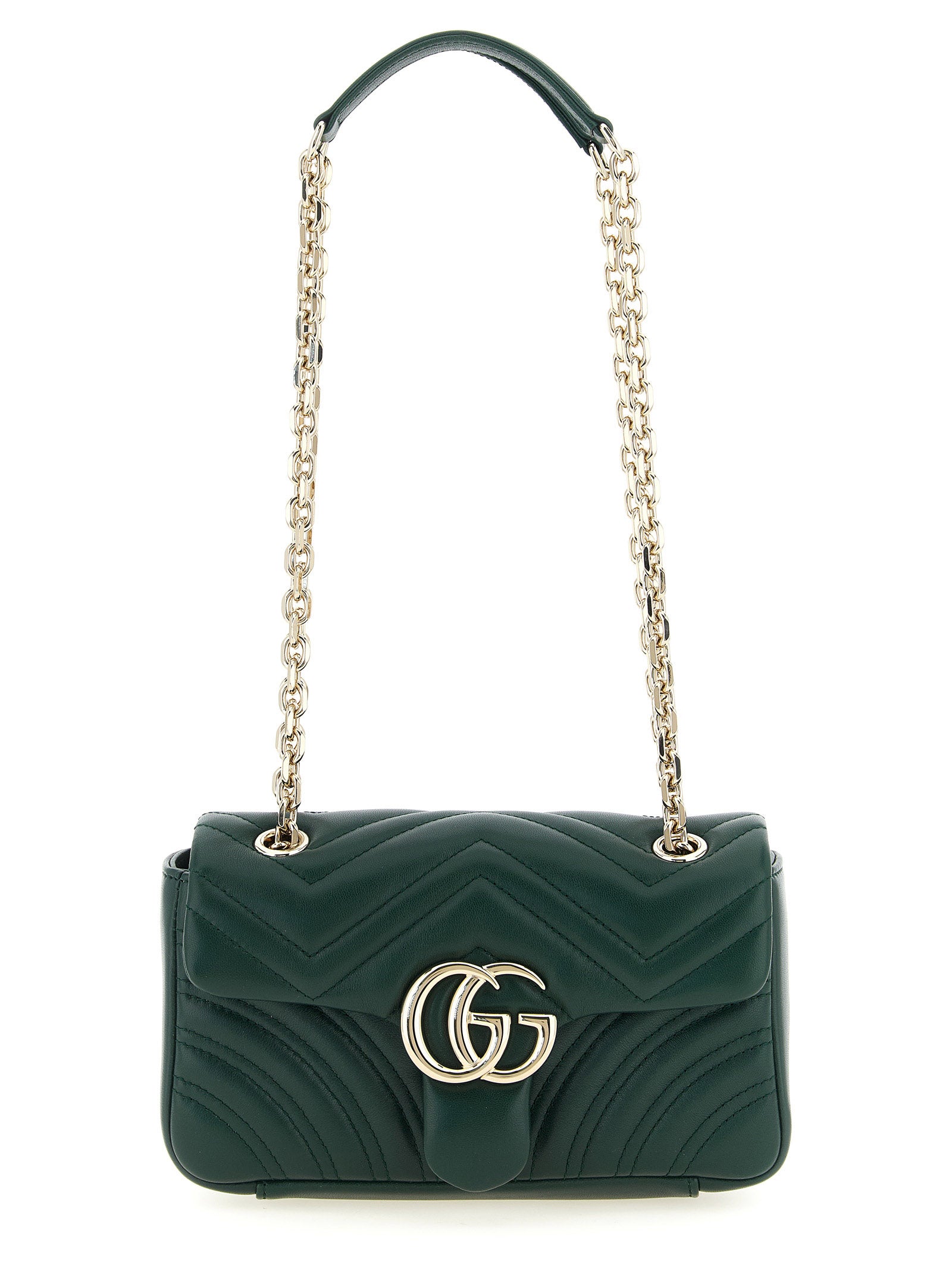 Sac à épaule Gucci en cuir d'agneau bicolore, élégant et sophistiqué avec poignées réglables et détails raffinés.