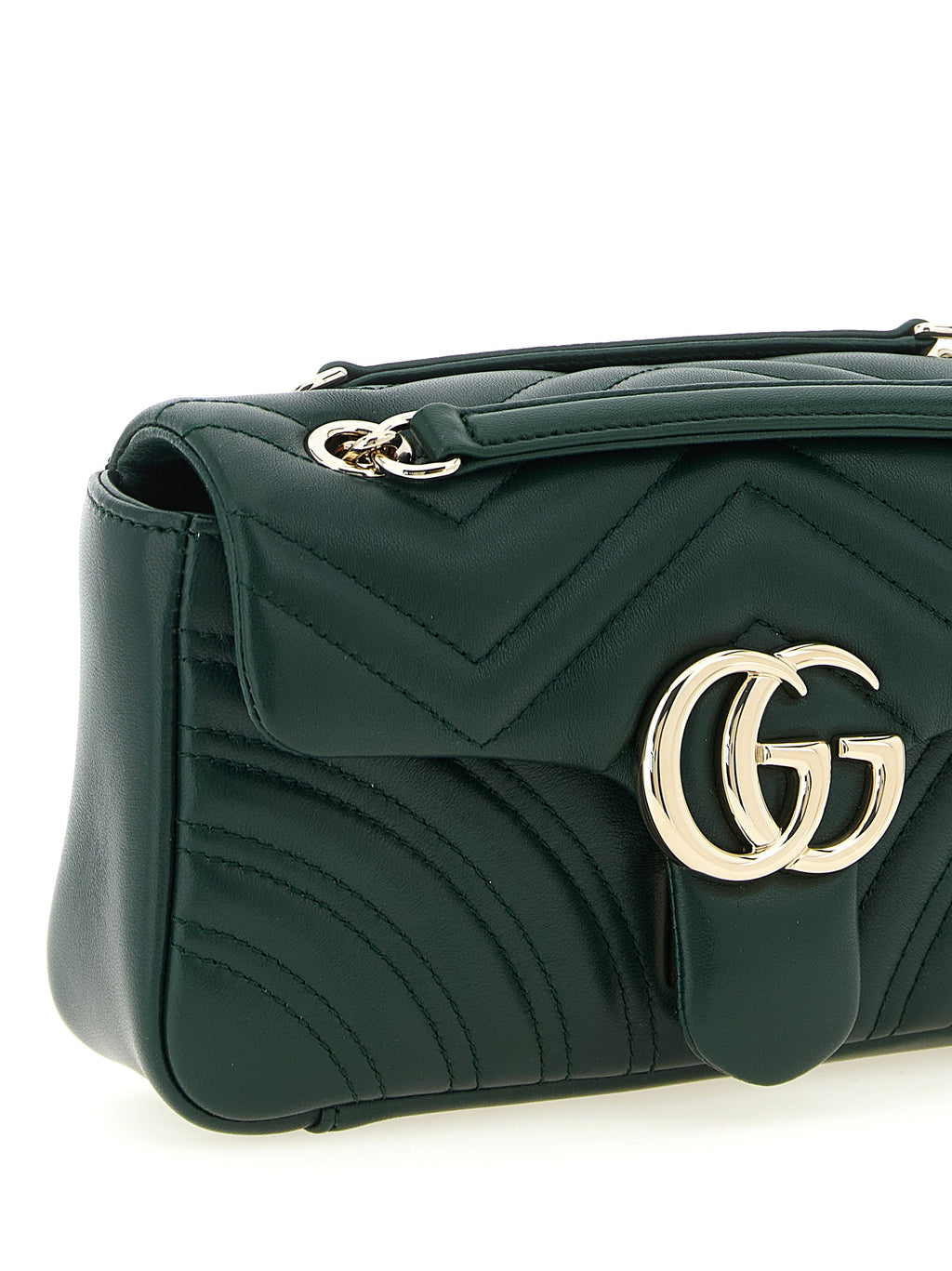 Sac à bandoulière Gucci en cuir d'agneau bicolore, design élégant avec détails raffinés et finition de haute qualité.