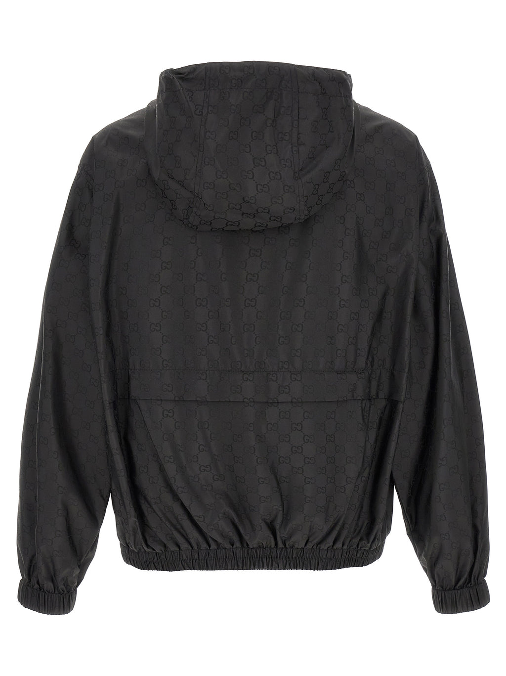 Veste en polyamide noire Gucci pour femme, coupe ajustée avec fermeture éclair et col montant, style moderne et élégant.