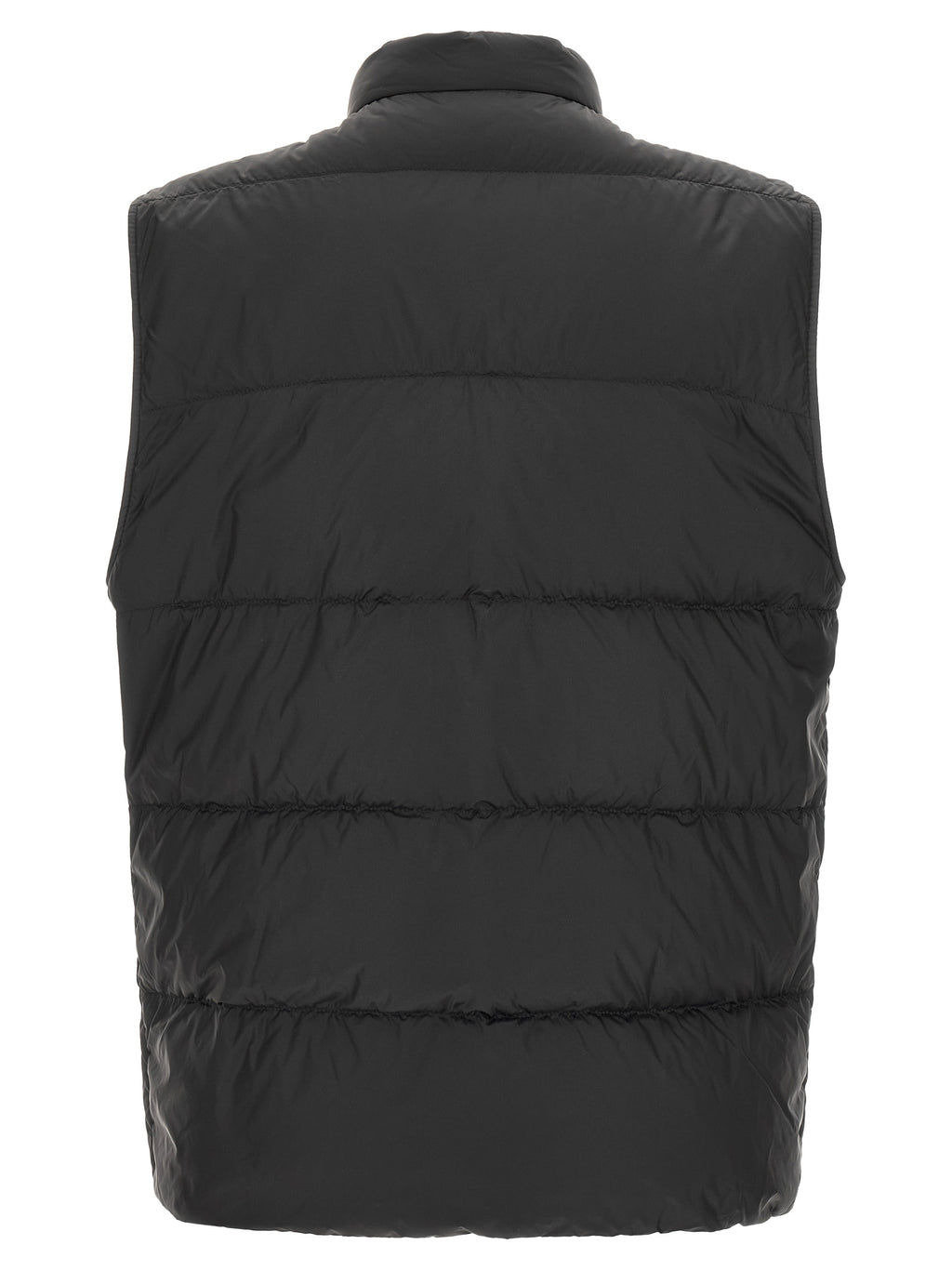 Veste sans manches Moncler en polyamide noire, légère et résistante, adaptée pour l'extérieur et le style décontracté.