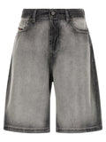 Diesel Gray Cotton Bermuda Shorts