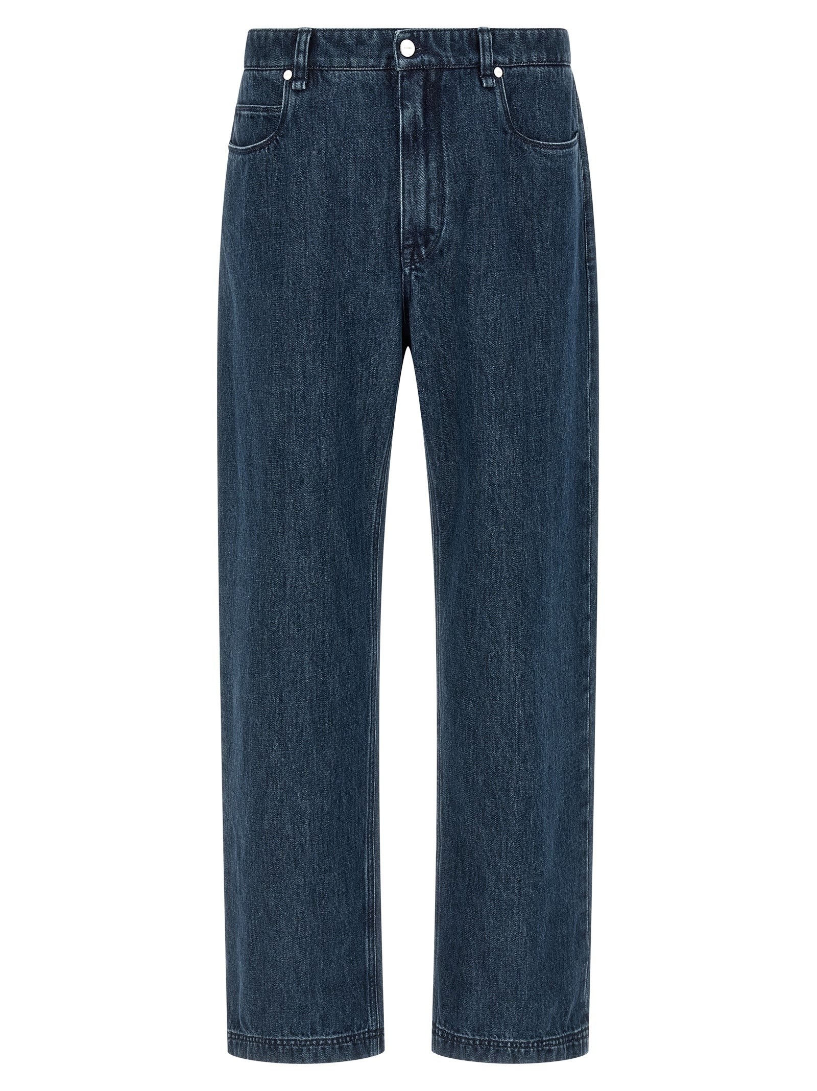 Jeans évasés en coton bleu de la marque Fendi, avec coupe fluide et style moderne.