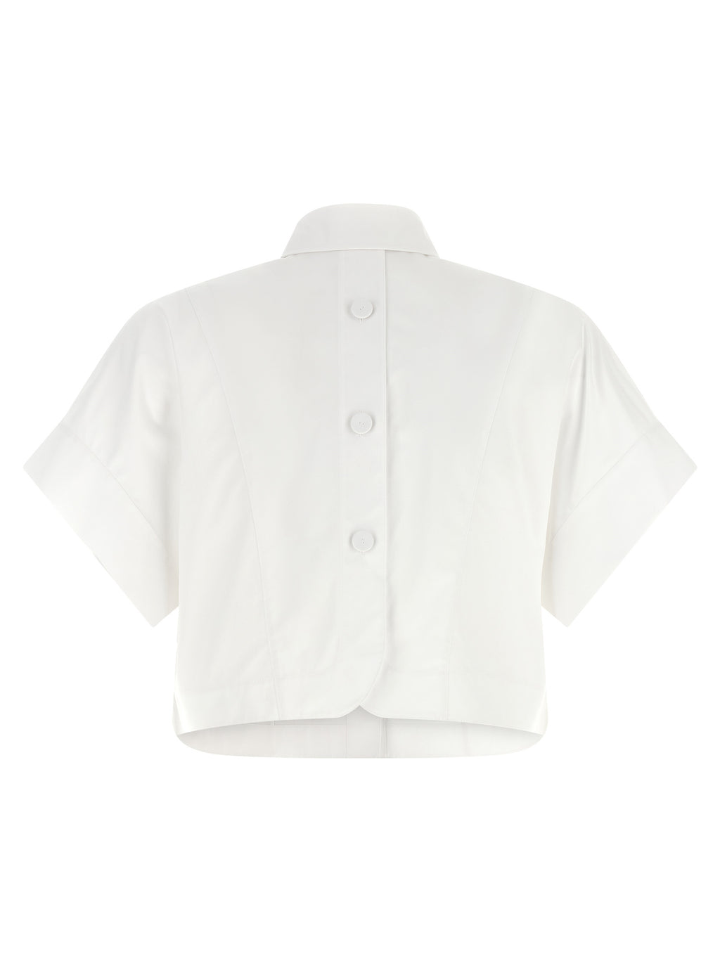Blouse en coton blanc de Fendi, vêtement élégant avec détails sophistiqués, portée décontractée ou chic.