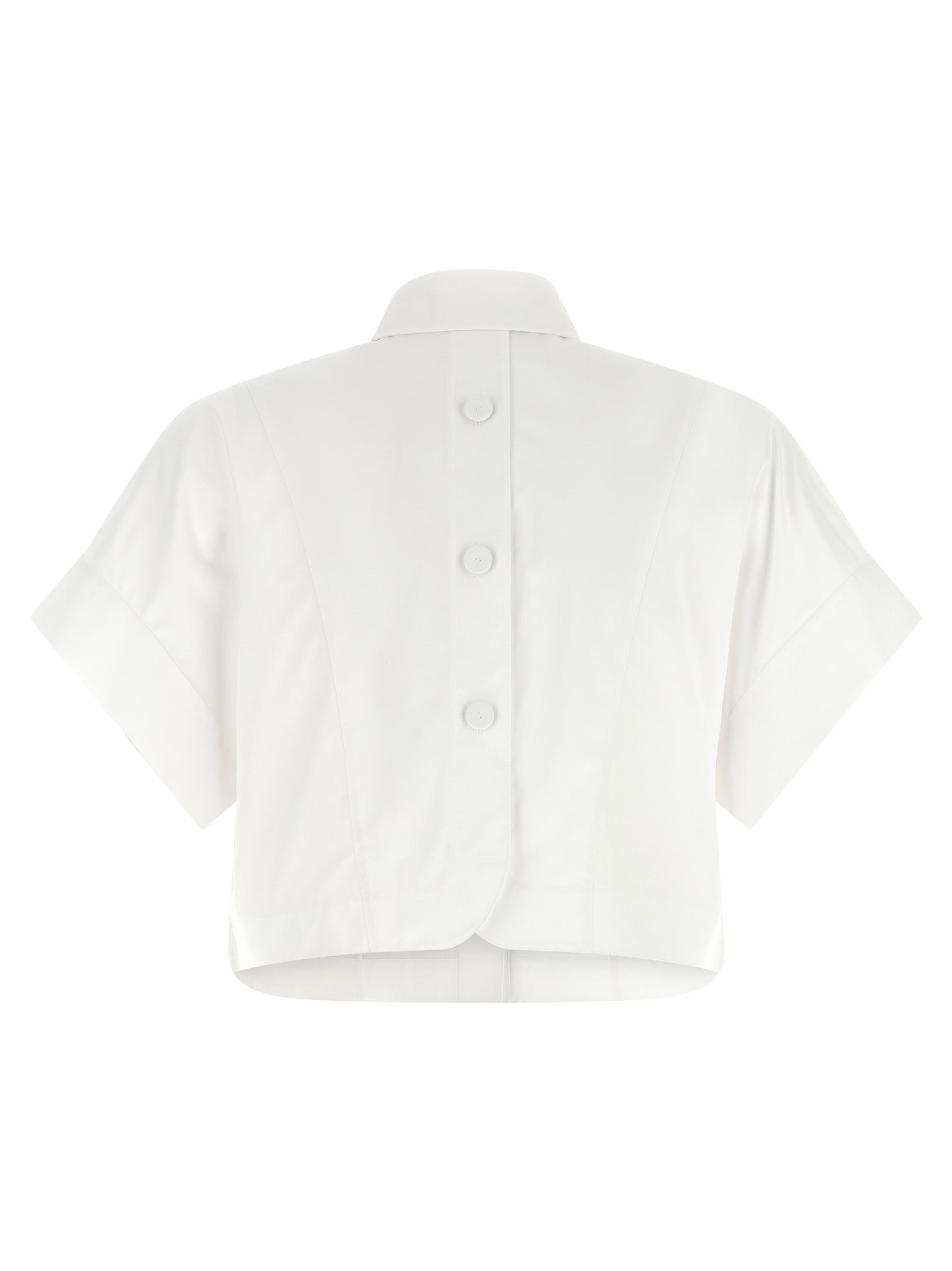 Blouse en coton blanc de Fendi, vêtement élégant avec détails sophistiqués, portée décontractée ou chic.