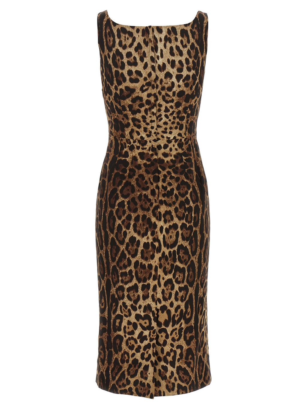 Robe midi en soie marron Dolce & Gabbana avec coupe élégante et détails raffinés visible sur l'image.