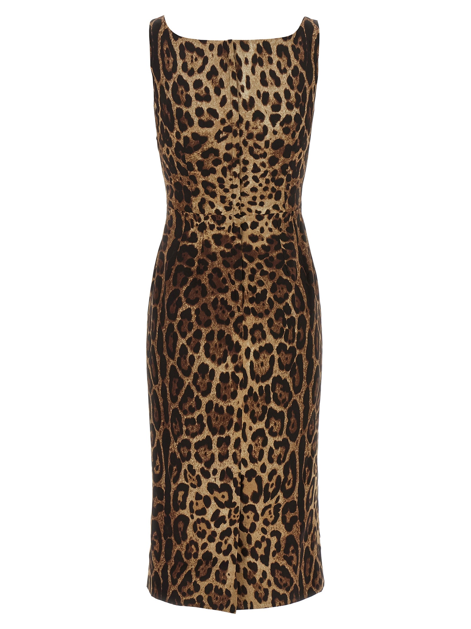 Robe midi en soie marron Dolce & Gabbana avec coupe élégante et détails raffinés visible sur l'image.