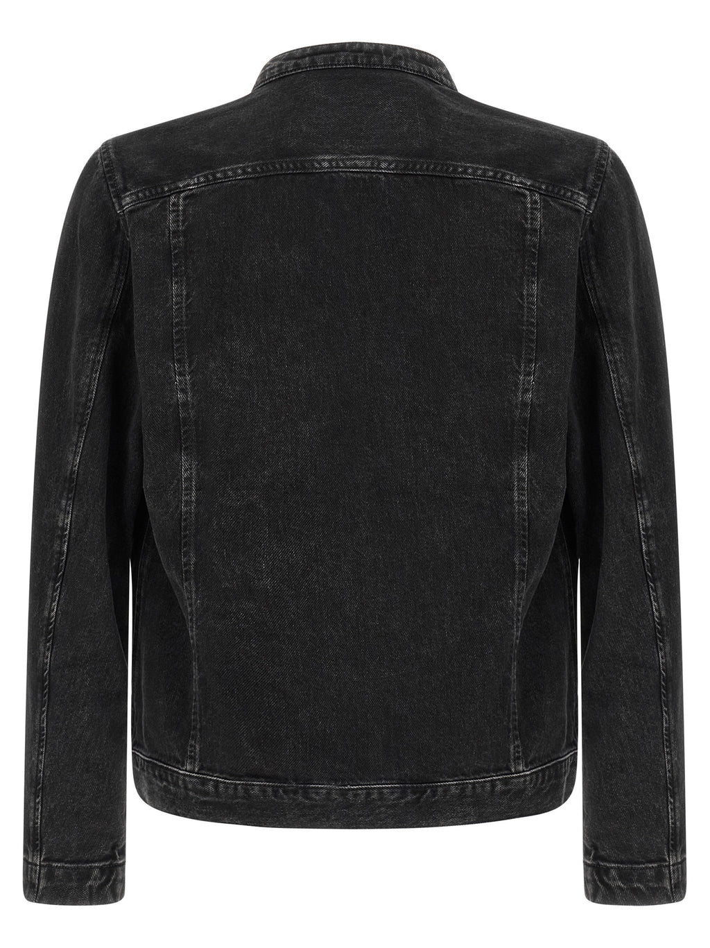 Veste en denim noir en coton de la marque Diesel, style décontracté avec boutons et poches frontales.