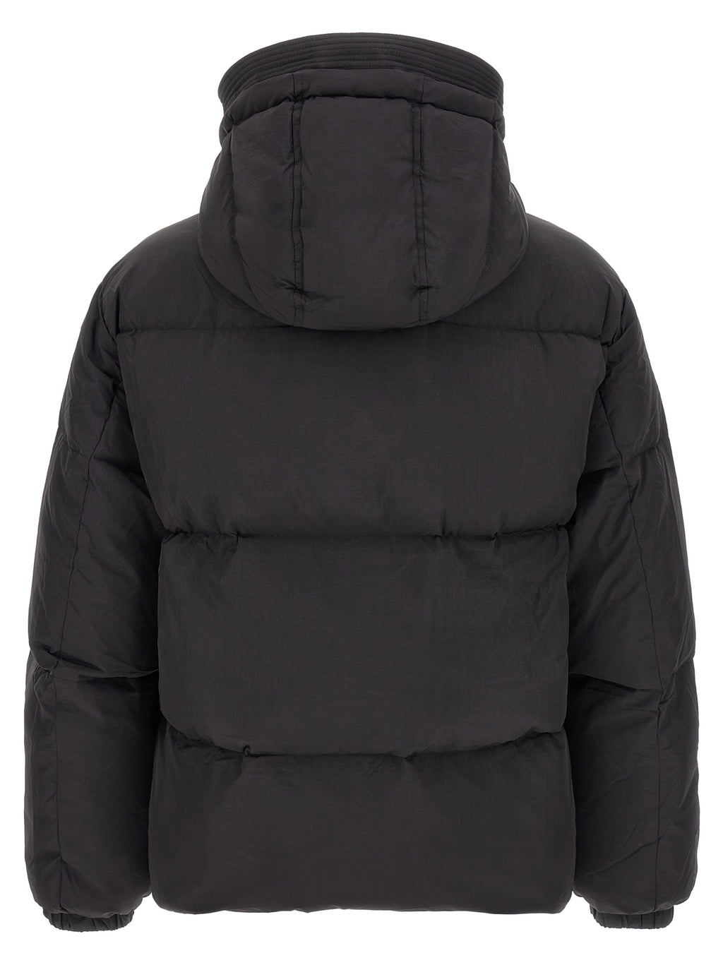 Veste longueur complète en polyamide noire de la marque Diesel, style moderne et résistant, visible sur l'image.